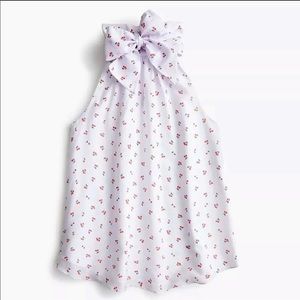 J Crew Halter Tie Neck Top in Cherry Print Size 0